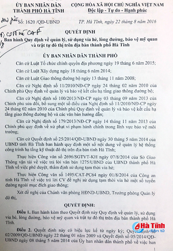 cong an tp ha tinh ra quan dep quan an via he sau 23h dem