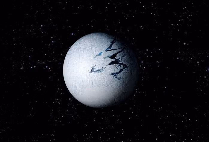 Trái Đất kỷ Cryogenian là một quả cầu trắng tưởng chừng như không có gì sống nổi - Ảnh đồ họa: NATIONAL GEOGRAPHIC