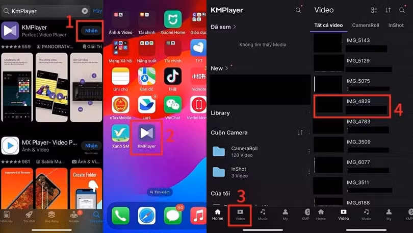 Sử dụng ứng dụng phát video của bên thứ ba.