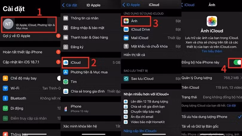 Tắt iCloud Photo Library.