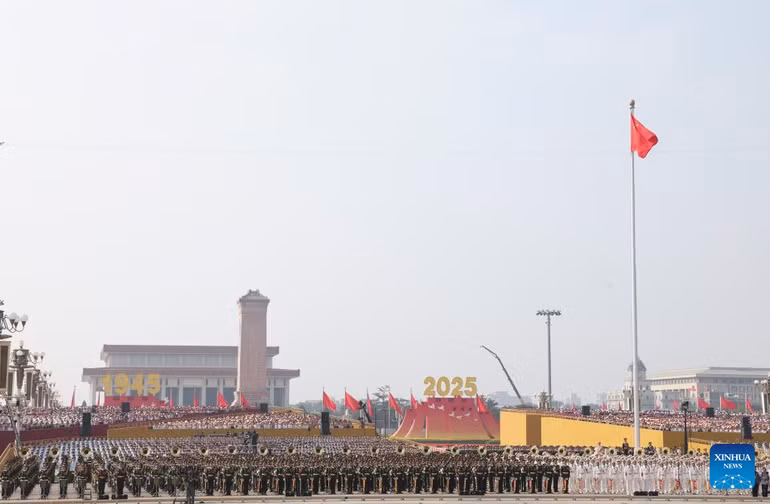 Lễ thượng cờ được tổ chức tại Quảng trường Thiên An Môn.