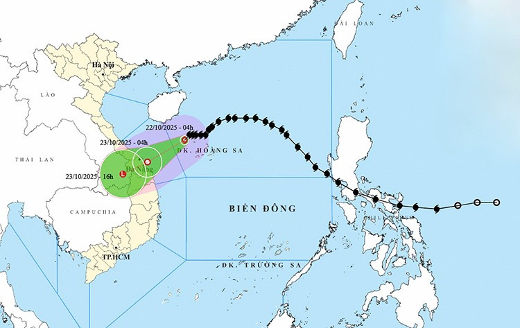 Vị trí và đường đi của bão số 12. Ảnh: thoitietvietnam Vị trí và đường đi của bão số 12. Ảnh: thoitietvietnam