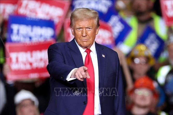 Cựu Tổng thống Mỹ Donald Trump trong cuộc vận động tranh cử ở Pittsburgh, Pennsylvania, ngày 4/11/2024. Ảnh: Getty Images/TTXVN
