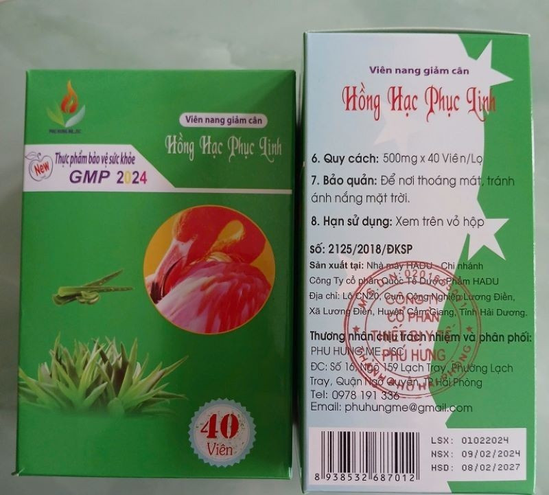 Viên nang giảm cân Hồng Hạc Phục Linh có chứa 3 chất cấm. phuc-linh-1.jpg