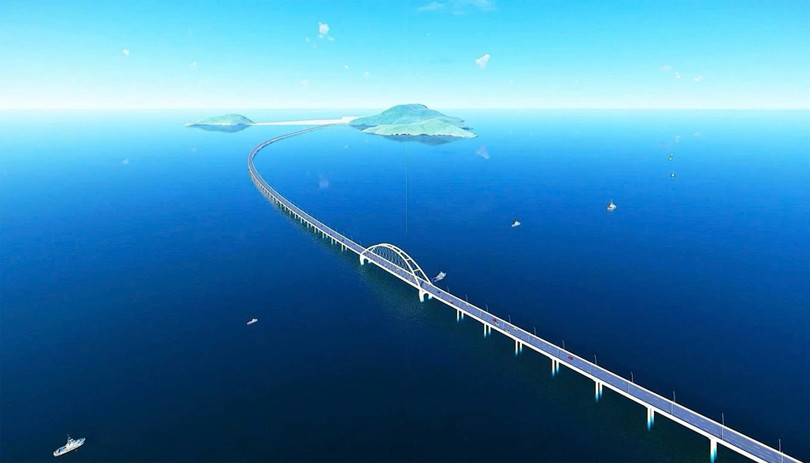 Phối cảnh cầu vượt biển Hòn Khoai: Nguồn: Bộ Quốc phòng.