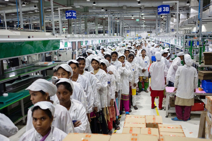 Nhà máy lắp ráp iPhone của Foxconn tại Ấn Độ vào năm 2019. Ảnh: Karen Dias/Bloomberg. Nhà máy lắp ráp iPhone của Foxconn tại Ấn Độ vào năm 2019. Ảnh: Karen Dias/Bloomberg.