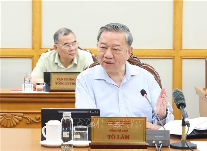 Tổng Bí thư Tô Lâm phát biểu tại cuộc họp (Ảnh: TTXVN). Tổng Bí thư Tô Lâm phát biểu tại cuộc họp (Ảnh: TTXVN).