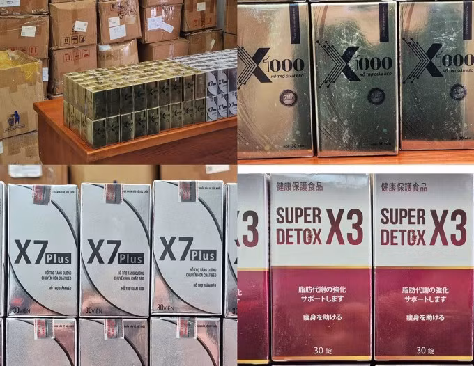 Thuốc giảm cân mà Ngân 98 bán - tang vật vụ án. Ảnh: Công an TP HCM