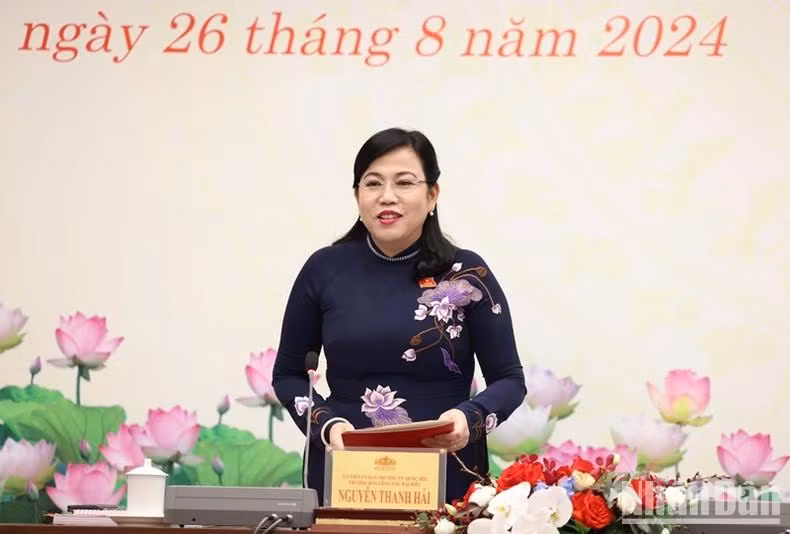 Trưởng Ban Công tác đại biểu Nguyễn Thanh Hải phát biểu. (Ảnh: DUY LINH)