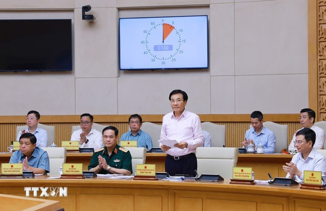 Bộ trưởng, Chủ nhiệm Văn phòng Chính phủ Trần Văn Sơn phát biểu. (Ảnh: Dương Giang/TTXVN) Bộ trưởng, Chủ nhiệm Văn phòng Chính phủ Trần Văn Sơn phát biểu. (Ảnh: Dương Giang/TTXVN)