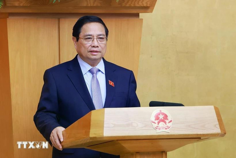 Thủ tướng Phạm Minh Chính chủ trì Phiên họp Chính phủ thường kỳ tháng 4/2025. (Ảnh: Dương Giang/TTXVN) Thủ tướng Phạm Minh Chính chủ trì Phiên họp Chính phủ thường kỳ tháng 4/2025. (Ảnh: Dương Giang/TTXVN)