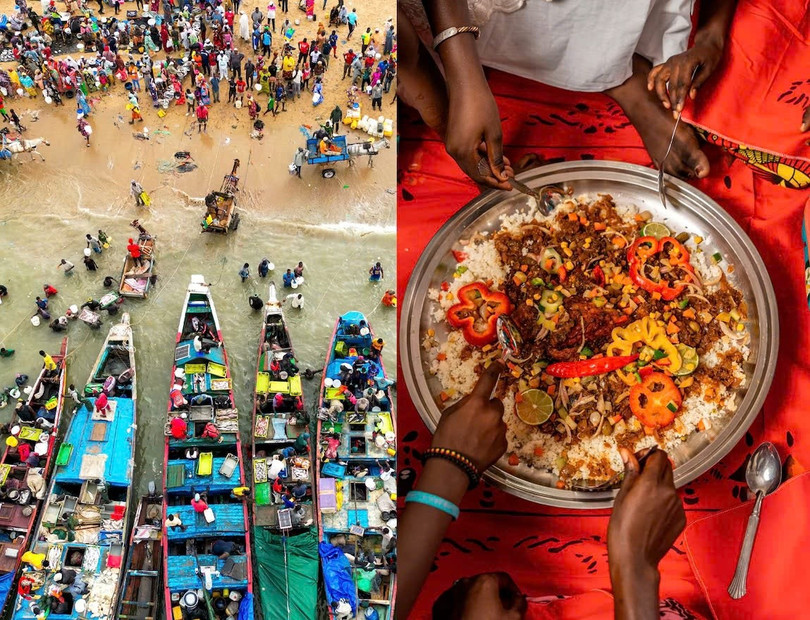 Thưởng thức hành trình ẩm thức Tây Phi ở Senegal và Tham gia lớp học nấu ăn hoặc tour ẩm thực đường phố tại Dakar. Ảnh: Cem Ozdel (trái) và Melissa Alcena (phải).