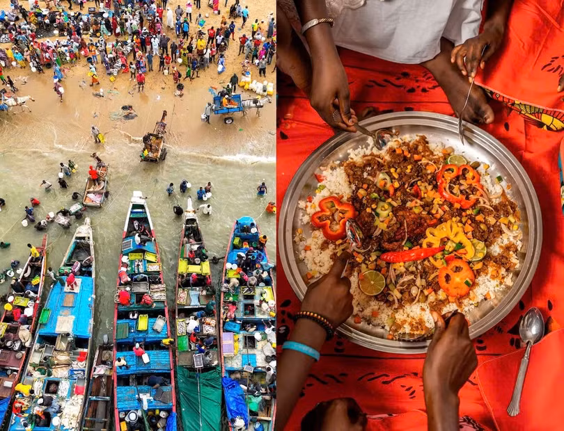 Thưởng thức hành trình ẩm thức Tây Phi ở Senegal và Tham gia lớp học nấu ăn hoặc tour ẩm thực đường phố tại Dakar. Ảnh: Cem Ozdel (trái) và Melissa Alcena (phải).