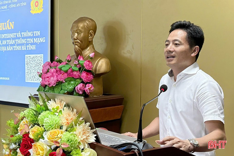 Ông Dương Văn Tuấn - Phó Giám đốc Sở Khoa học và Công nghệ Hà Tĩnh phát biểu khai mạc lớp tập huấn. bqbht_br_z6837247493292-333432ad19f78a6fd4bb9ecb625b2c83.jpg