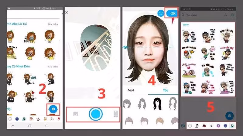 Hệ thống sẽ tạo một bộ sticker với khuôn mặt của bạn