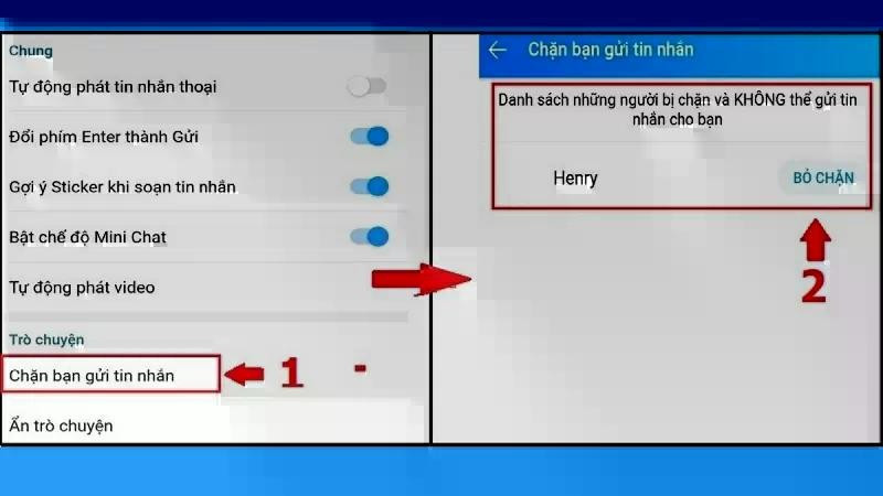 Nhấn vào nút Bỏ chặn