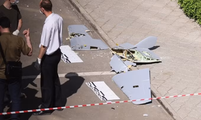 Hiện trường UAV tấn công thủ đô Moskva của Nga hồi tháng 5/2023. Ảnh:TASS