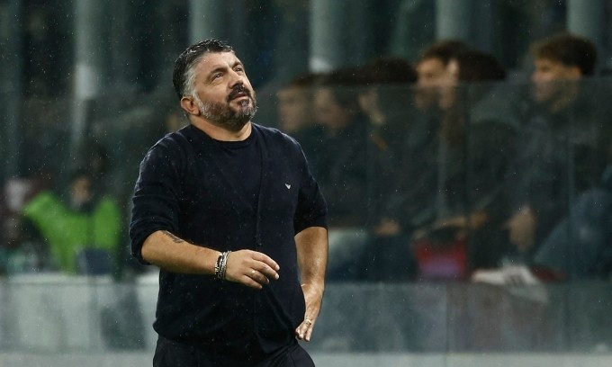 HLV Gennaro Gattuso phản ứng trong trận Italy gặp Na Uy trên sân San Siro, Milan, Italy ngày 16/11/2025. Ảnh: Reuters