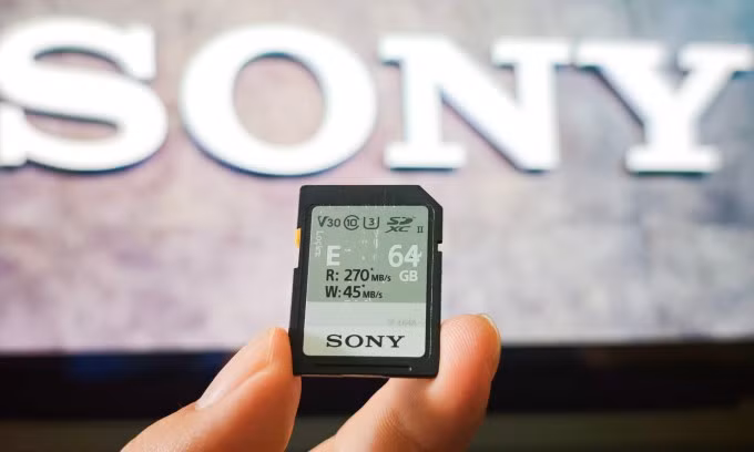 Một mẫu thẻ nhớ của Sony. Ảnh: Bảo Lâm