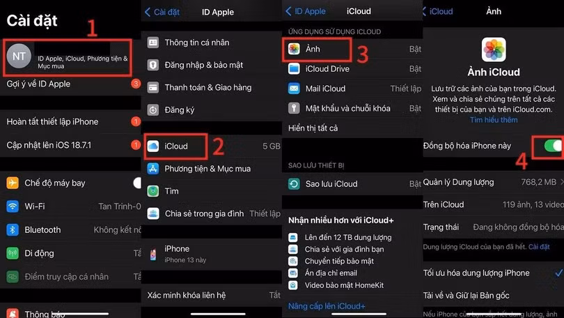 Tắt đồng bộ Ảnh iCloud.