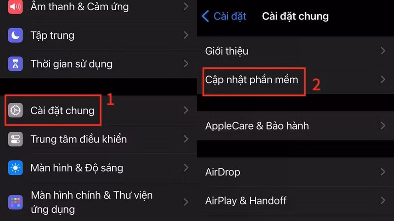 Chọn Cập nhật phần mềm.