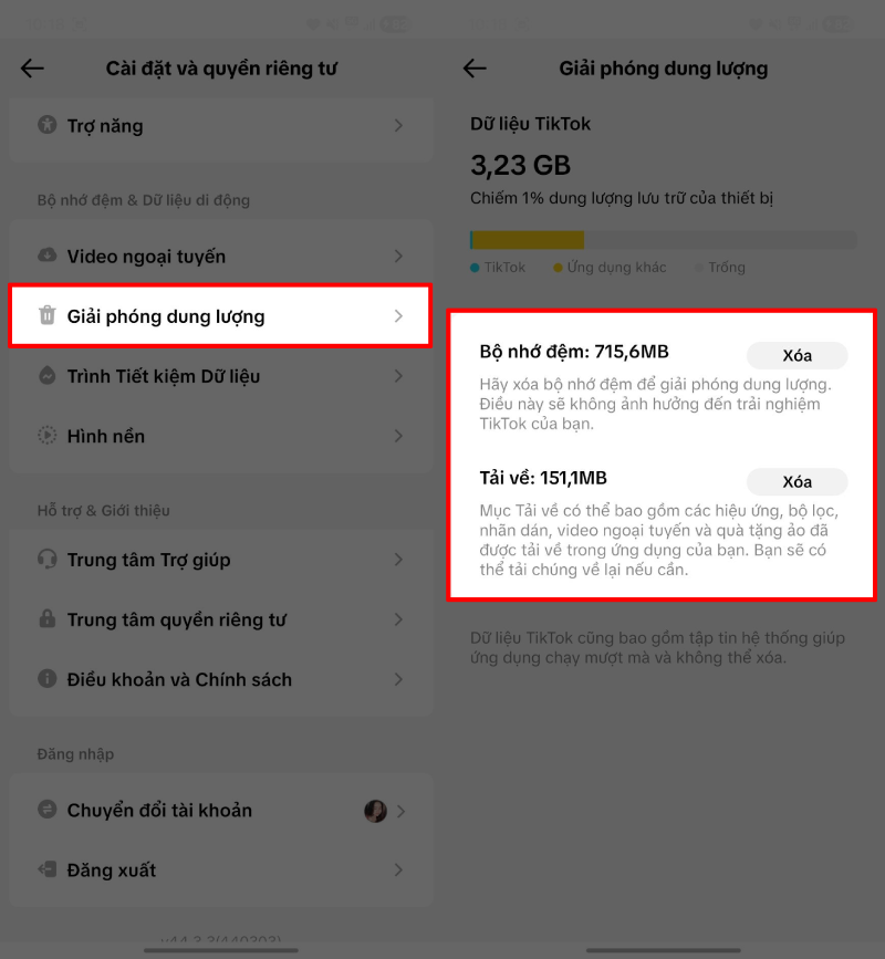Kéo xuống phía dưới màn hình cho đến khi thấy phần Lưu trữ.