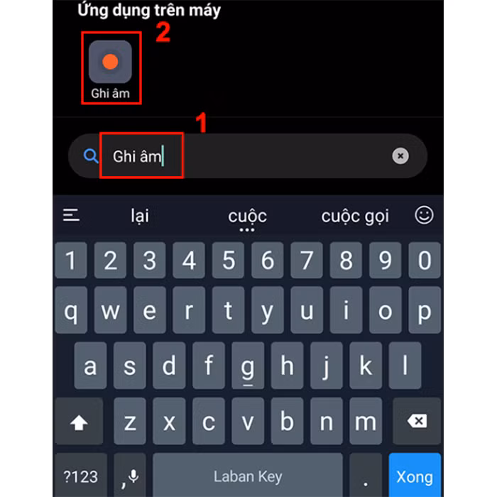 Mở ứng dụng Ghi âm.