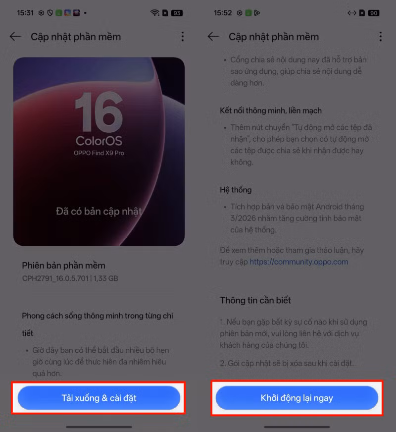 Đợi quá trình cập nhật hoàn tất.