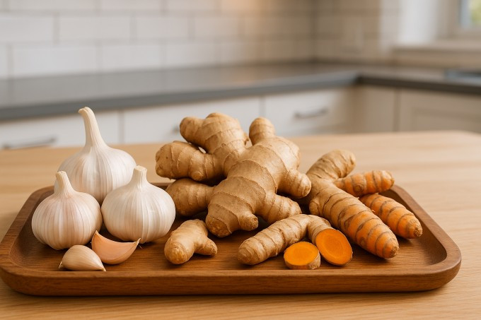 Tỏi đem đến nhiều lợi ích cho sức khỏe nhưng không phù hợp với mọi người. Ảnh được tạo bởi AI