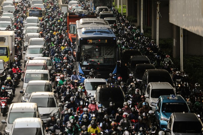 Cảnh tắc đường tại thủ đô Jakarta, Indonesia tháng 2/2024. Ảnh: AFP
