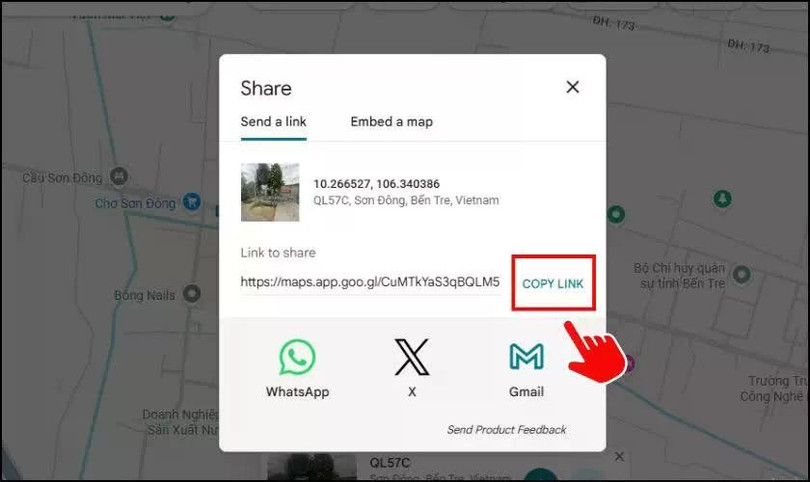 Nhấn Copy link để sao chép đường link vị trí hiện tại của bạn.