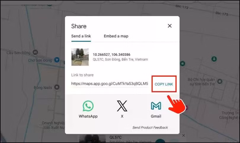 Nhấn Copy link để sao chép đường link vị trí hiện tại của bạn.