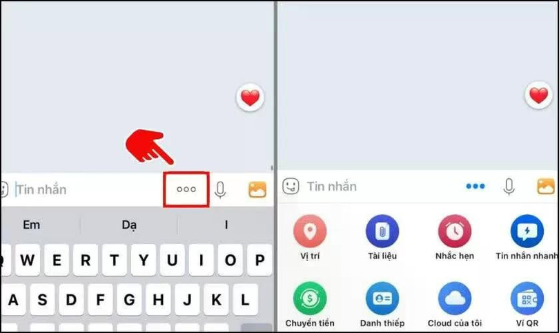 Nhấn biểu tượng 3 chấm.