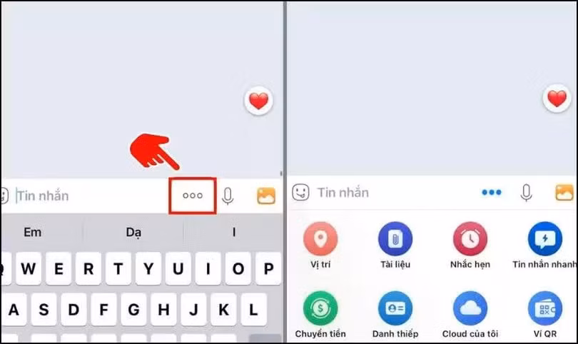 Nhấn biểu tượng 3 chấm.