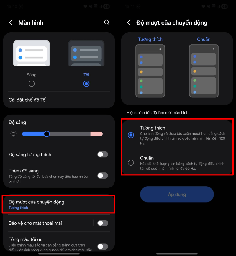 Ngoài ra, bạn cũng nên điều chỉnh tần số quét màn hình.
