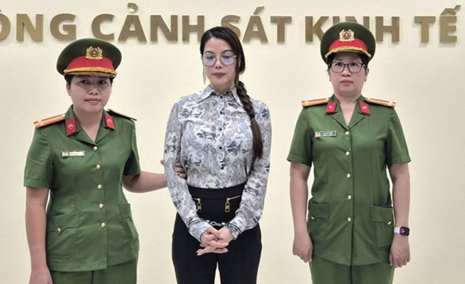 Trương Ngọc Ánh tại cơ quan điều tra. Ảnh: Công an TP HCM Trương Ngọc Ánh tại cơ quan điều tra. Ảnh: Công an TP HCM