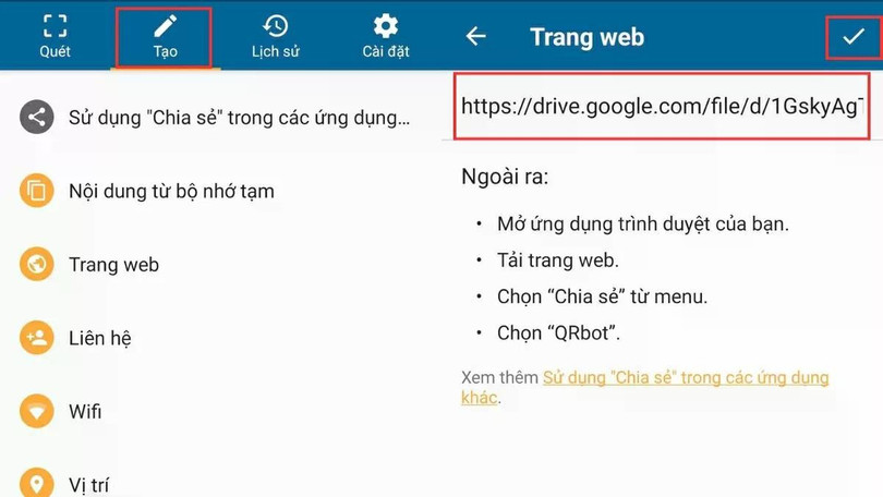 Mở ứng dụng QRbot. Mở ứng dụng QRbot.