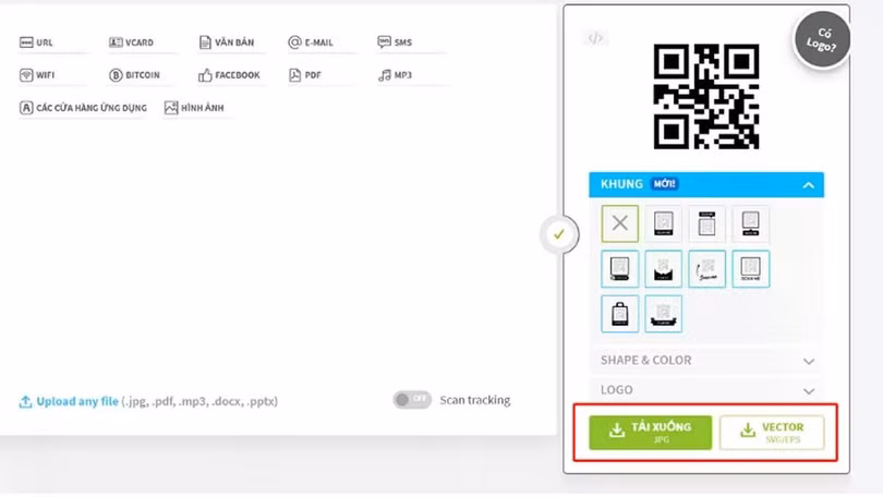 Nhấn nút Tải xuống để lưu.