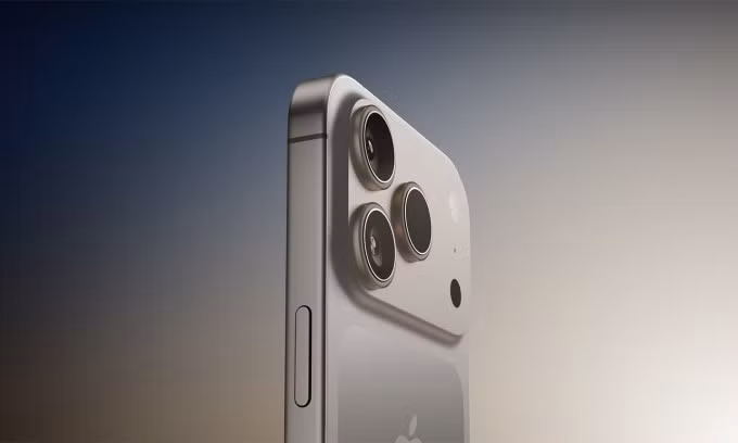 Cụm lồi camera kéo dài hết chiều ngang nhưng vẫn giữ thiết kế đặt tam giác ba ống kính. Ảnh minh họa: Macrumors