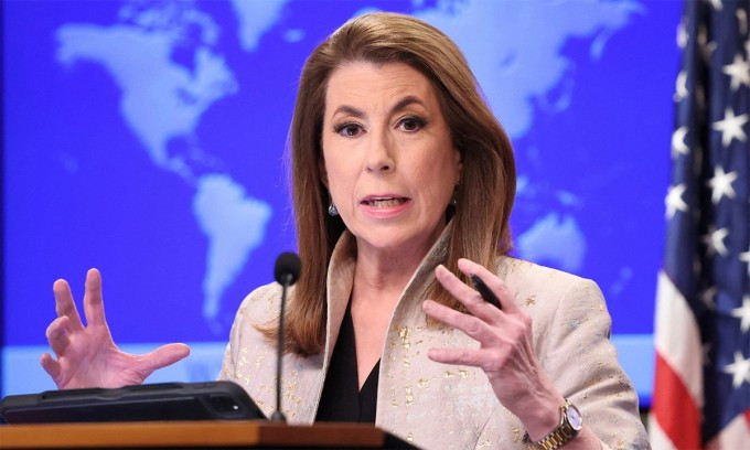 Phát ngôn viên Bộ Ngoại giao Mỹ Tammy Bruce trong họp báo ngày 6/3. Ảnh: Reuters Phát ngôn viên Bộ Ngoại giao Mỹ Tammy Bruce trong họp báo ngày 6/3. Ảnh: Reuters