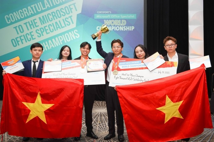 Đoàn 6 thí sinh Việt Nam tham gia cuộc thi Vô địch Tin học văn phòng thế giới 2025. Ảnh: BTC Đoàn 6 thí sinh Việt Nam tham gia cuộc thi Vô địch Tin học văn phòng thế giới 2025. Ảnh: BTC