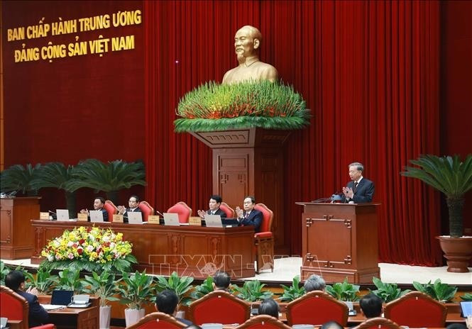 Tổng Bí thư Tô Lâm phát biểu khai mạc Hội nghị lần thứ 11 Ban Chấp hành Trung ương Đảng khóa XIII. Ảnh: TTXVN Tổng Bí thư Tô Lâm phát biểu khai mạc Hội nghị lần thứ 11 Ban Chấp hành Trung ương Đảng khóa XIII. Ảnh: TTXVN