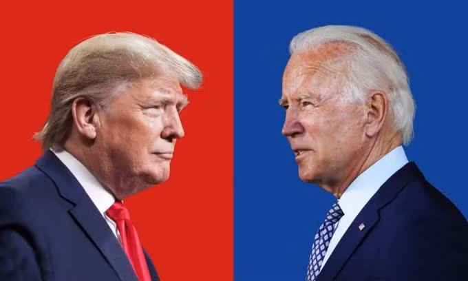 Tổng thống Mỹ Joe Biden (phải) và cựu tổng thống Donald Trump. Ảnh: AFP