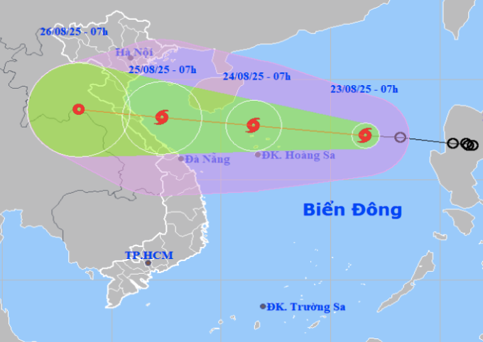 Áp thấp nhiệt đới mạnh lên thành bão Kajiki. Ảnh: NCHMF Áp thấp nhiệt đới mạnh lên thành bão Kajiki. Ảnh: NCHMF