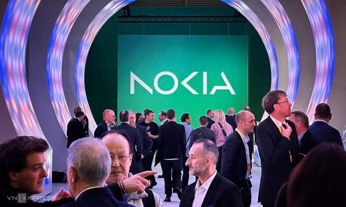 Gian hàng Nokia tại triển lãm MWC 2023 ở Tây Ban Nha. Ảnh: Lưu Quý