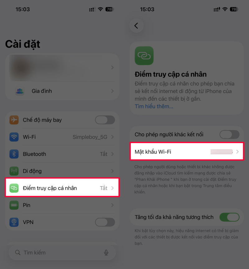 Cách đổi mật khẩu mạng 4G/5G trên iPhone hiệu quả.