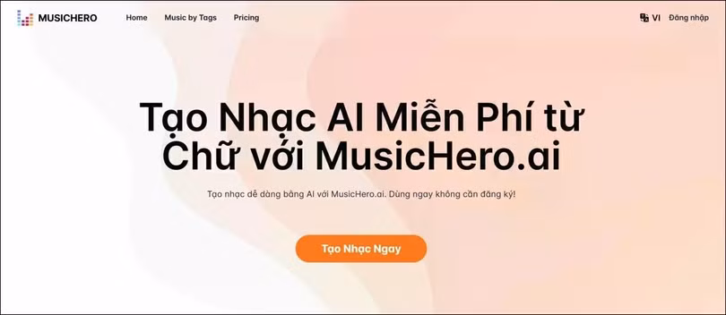 Truy cập vào trang web tạo nhạc miễn phí bằng AI.