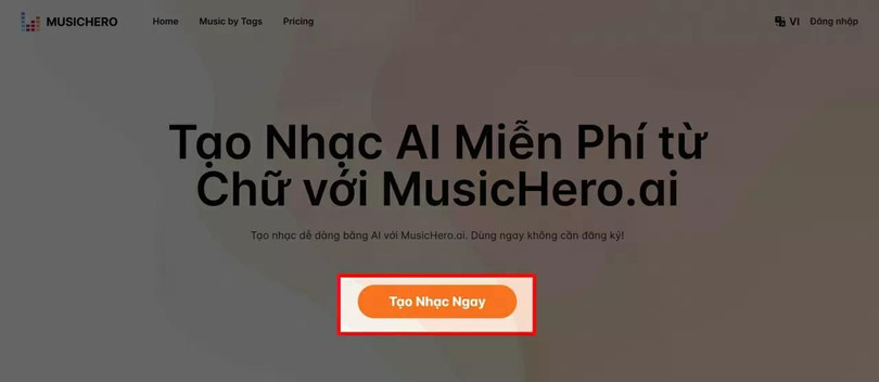 Nhấn vào nút “Tạo nhạc ngay”.