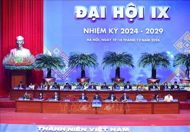 Đoàn Chủ tịch điều hành phiên khai mạc Đại hội. Ảnh: Minh Đức/TTXVN