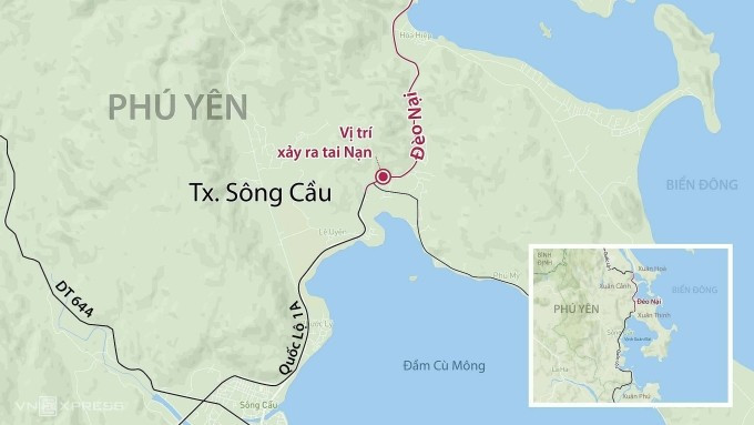 Vị trí xảy ra tai nạn. Đồ họa: Hoàng Chương